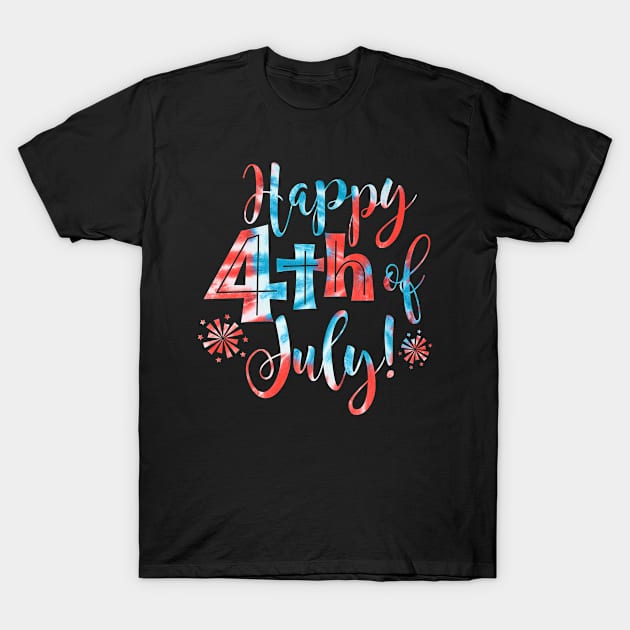 Tie dye America Happy 4th of July American Patriotic USA T-Shirt by BramCrye